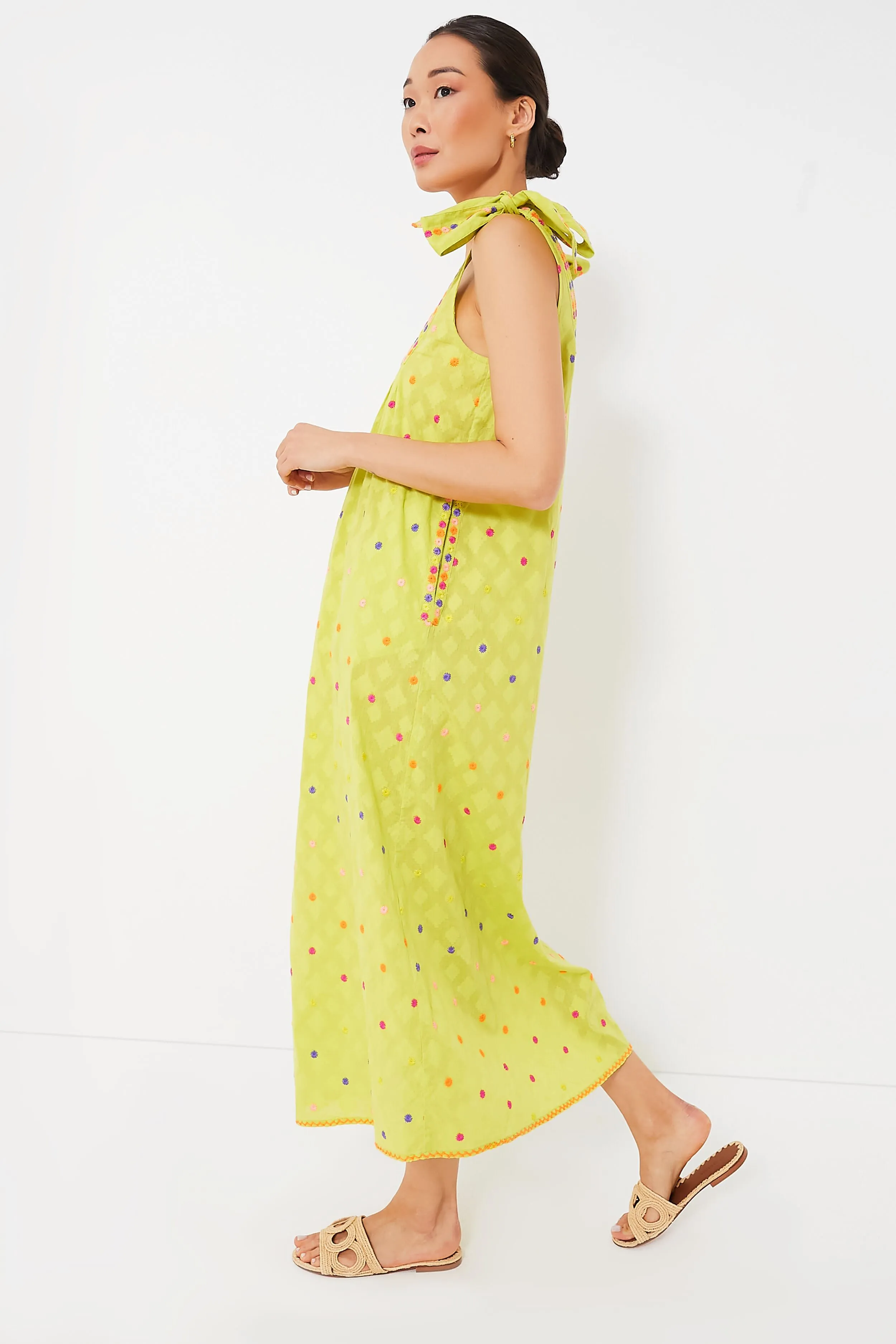 Lime Jacquard Obsidian Dress