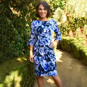 Lisa 2.0 Navy Floral Faux Wrap Dress