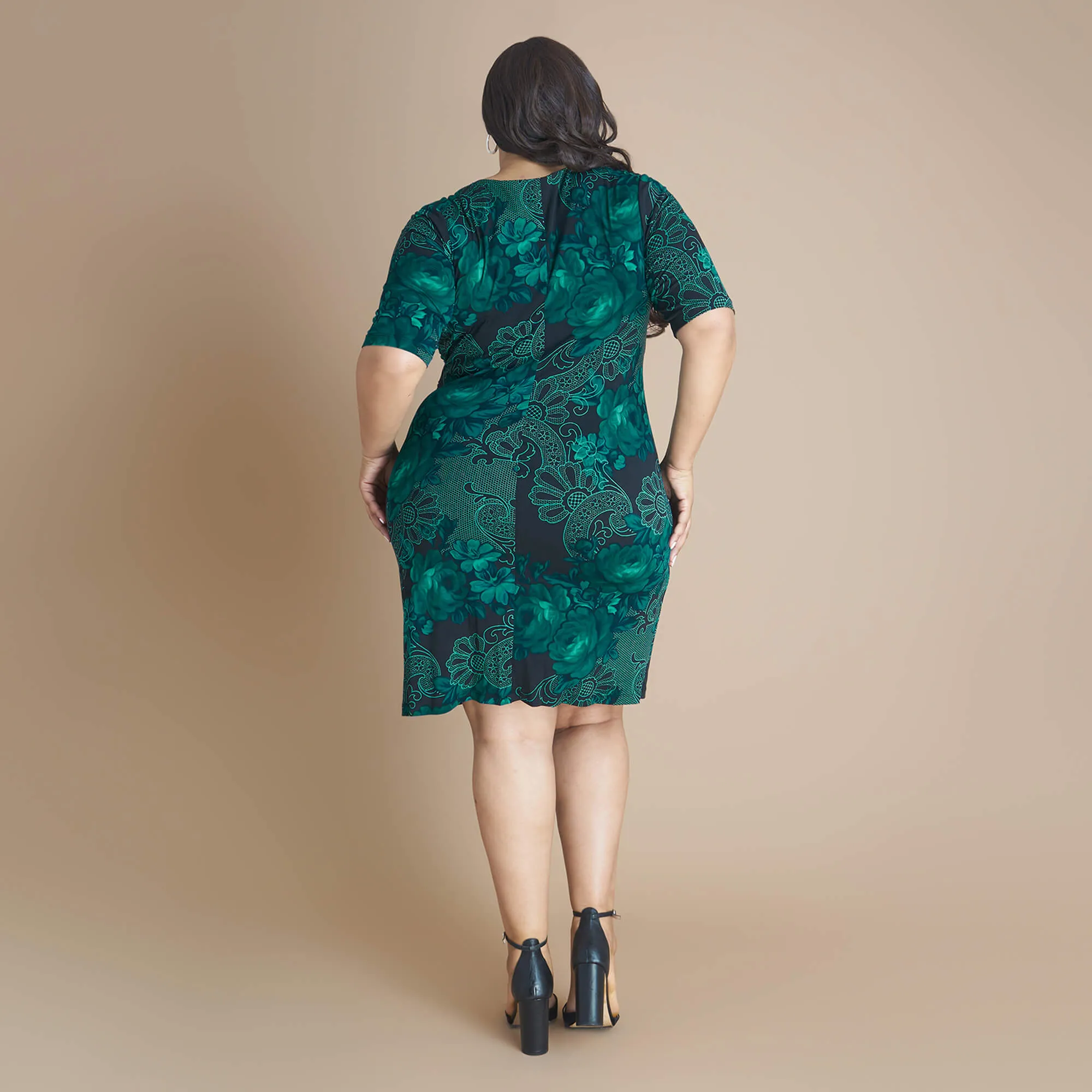 Liz Hunter Green Floral Dress