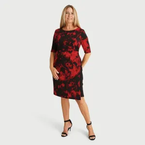 Liz Red Abstract Bodycon Dress