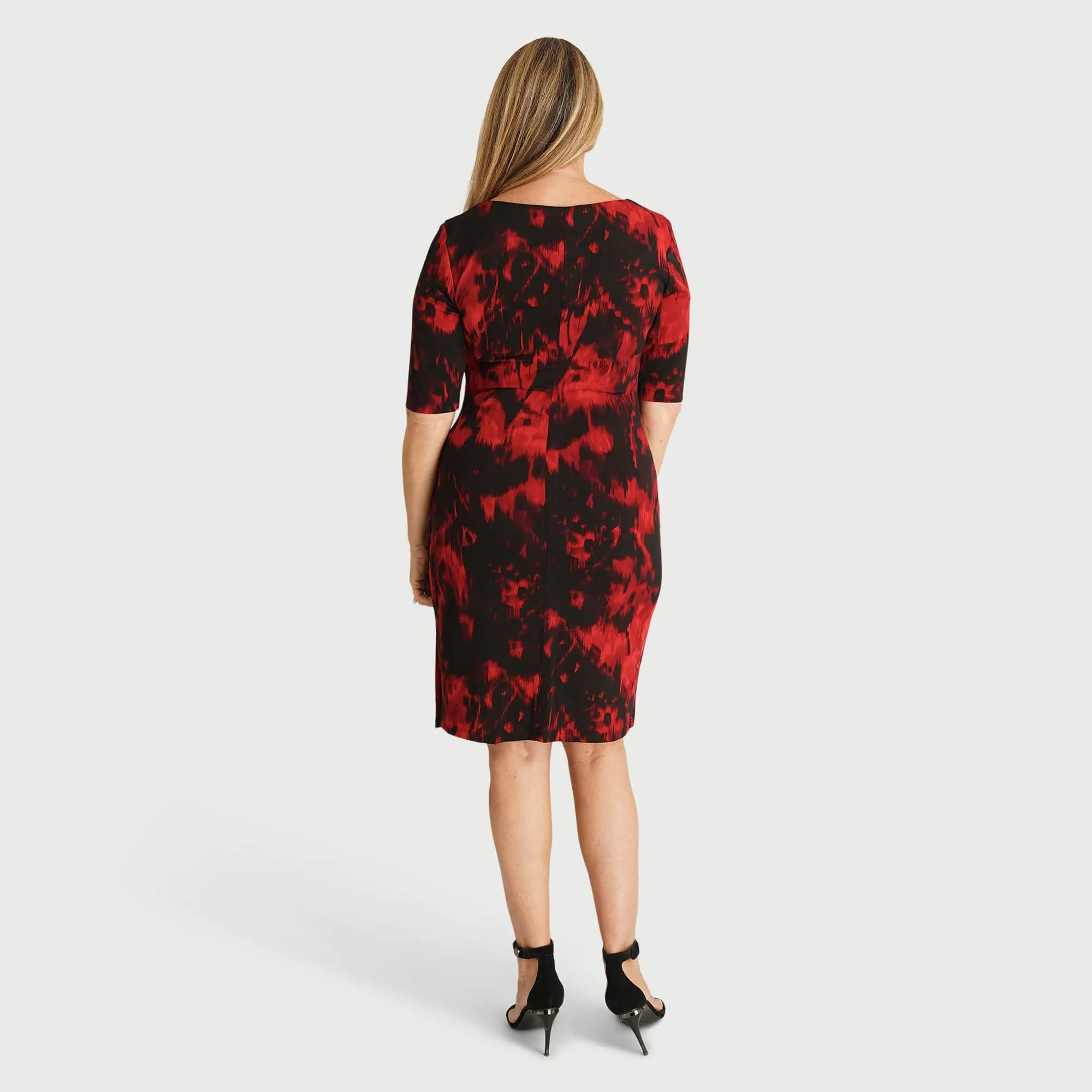 Liz Red Abstract Bodycon Dress