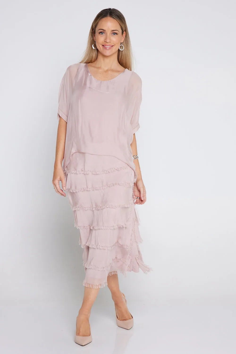 Margo Silk Dress - Blush Pink