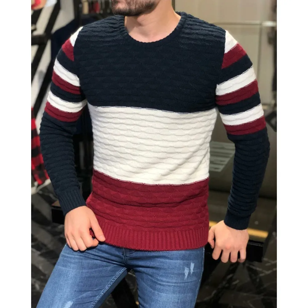 Men Striped Sweater