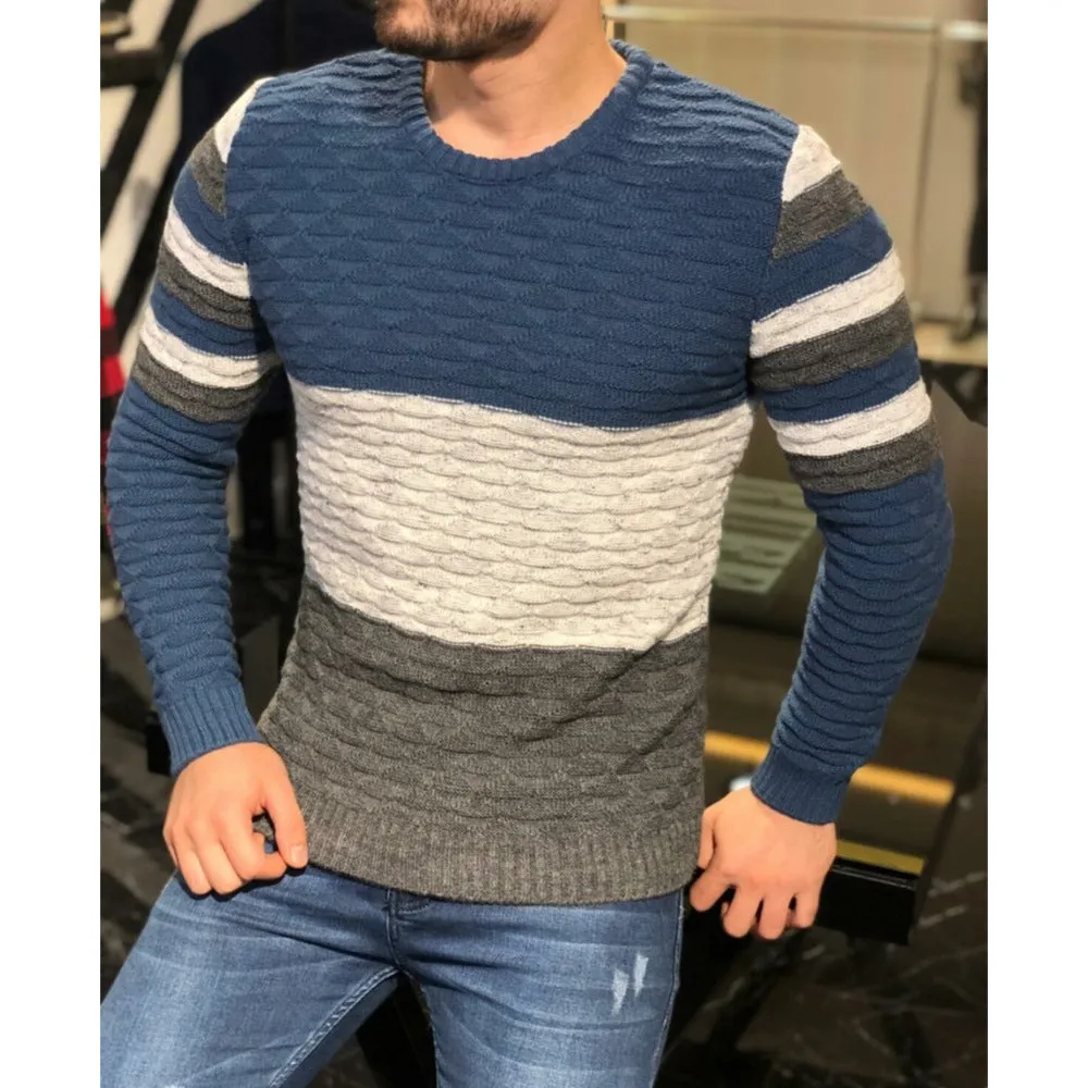 Men Striped Sweater