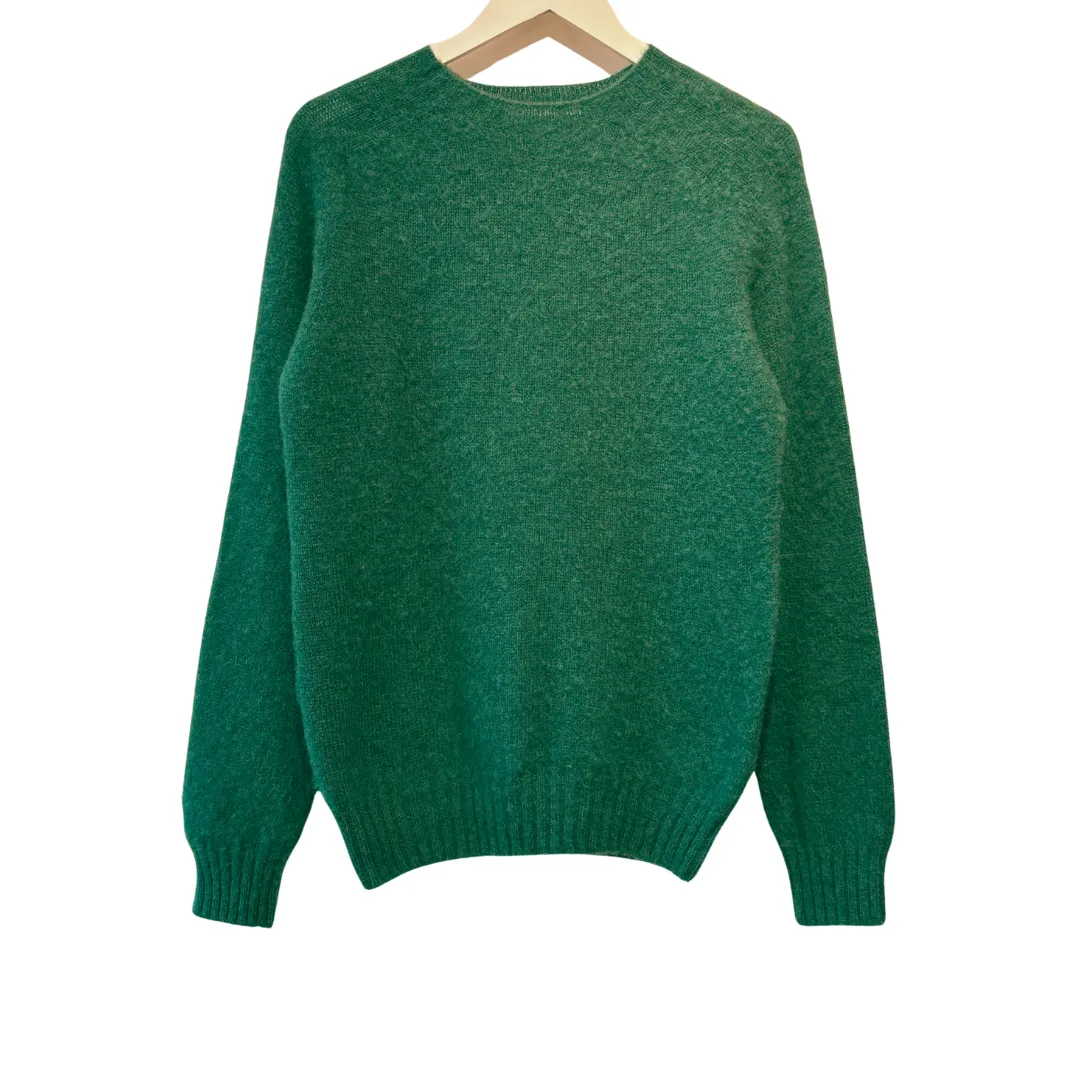 Men's Brushed Wool Jumper - Forest Sheen