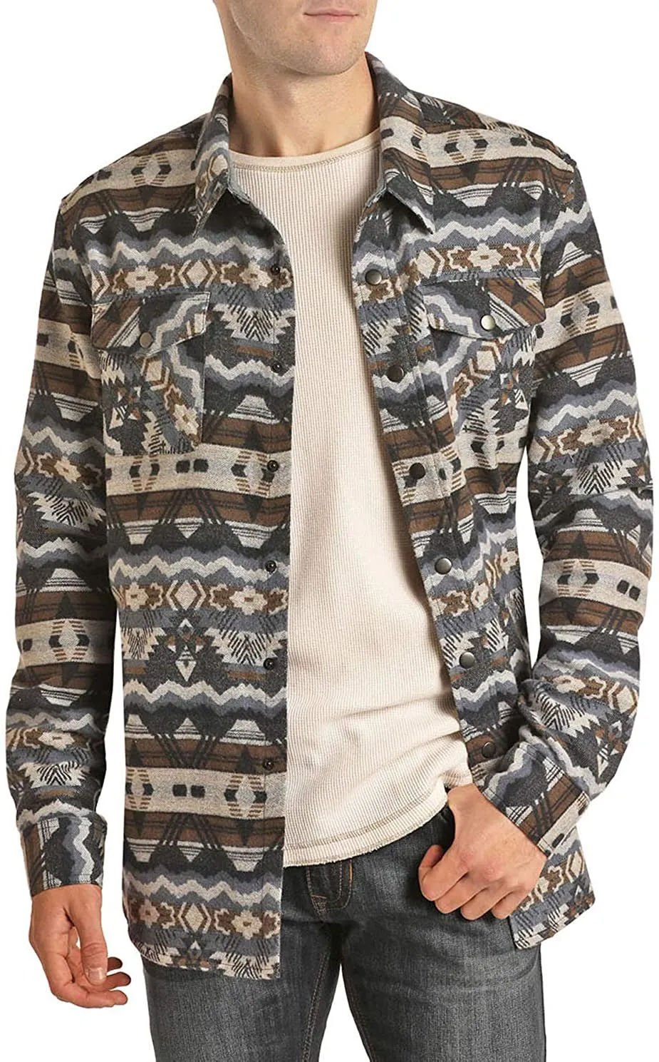 Men's Indigo Aztec Border Jacket 92-6732