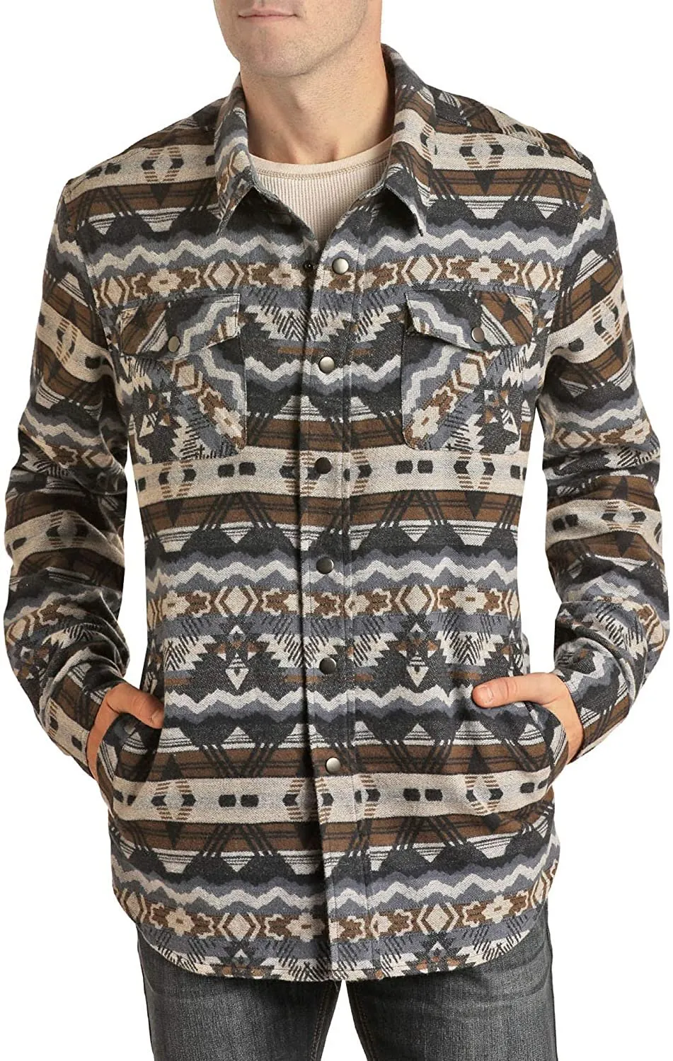 Men's Indigo Aztec Border Jacket 92-6732