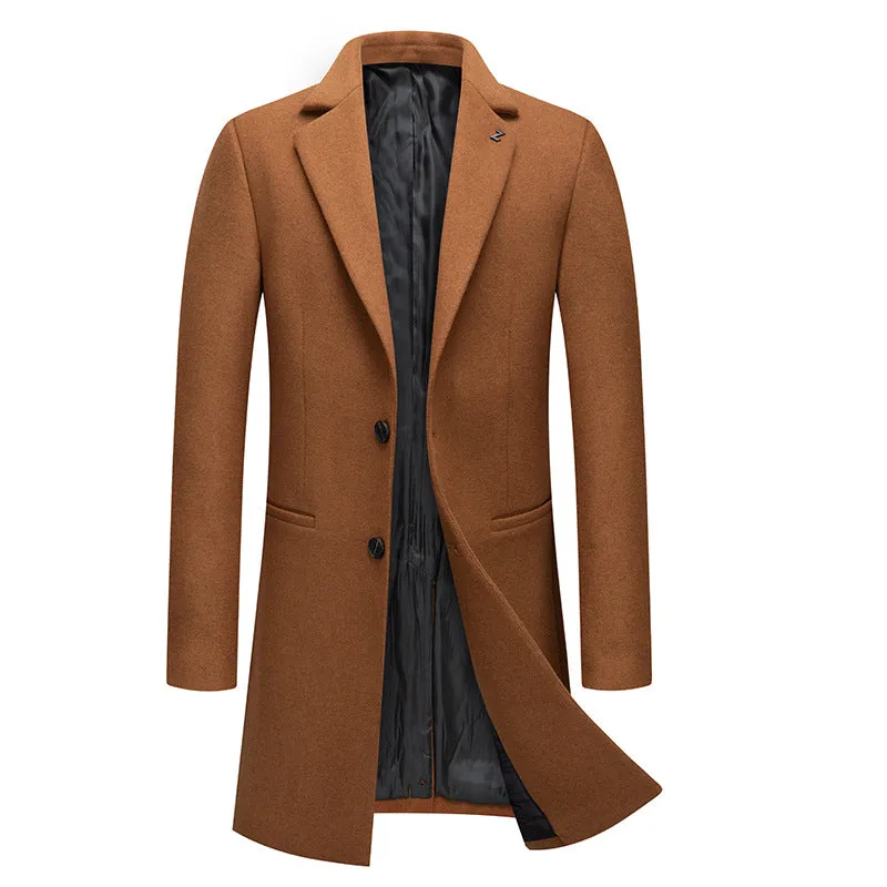 Men's Lapel Business Casual Mid Length Coat