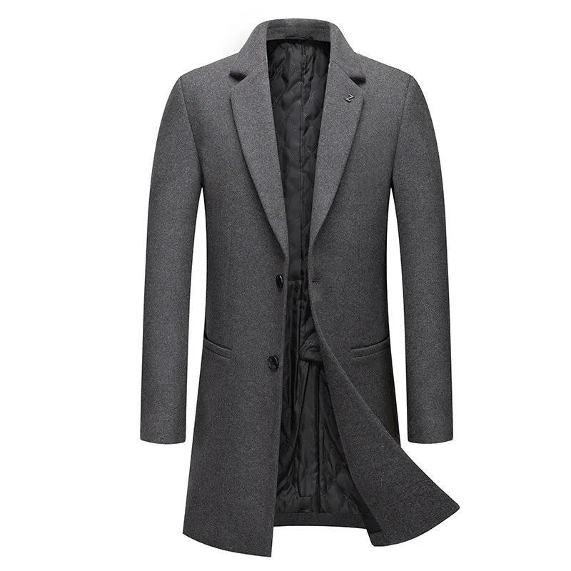 Men's Lapel Business Casual Mid Length Coat