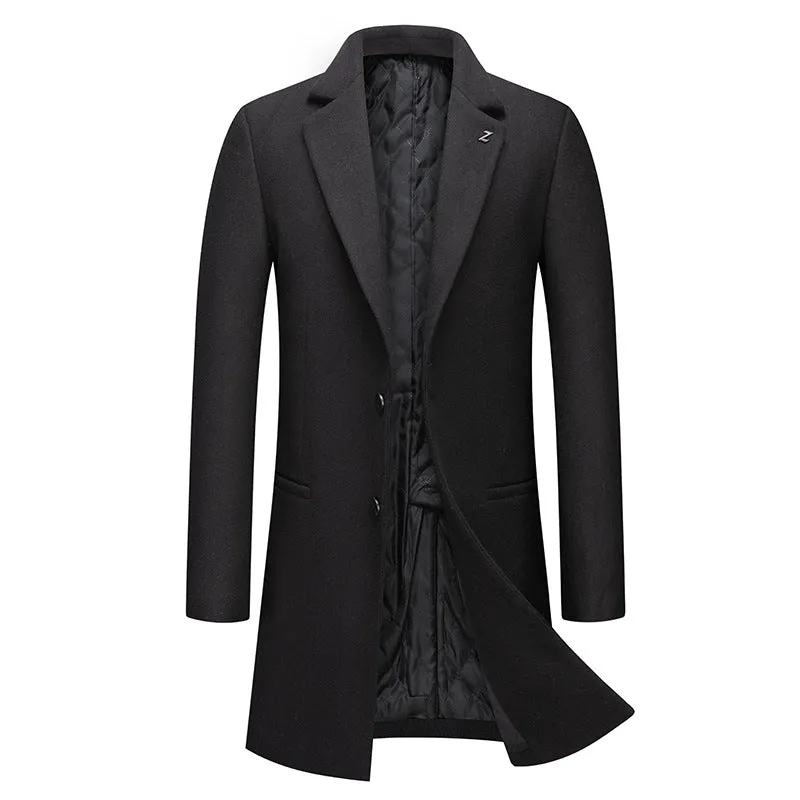 Men's Lapel Business Casual Mid Length Coat