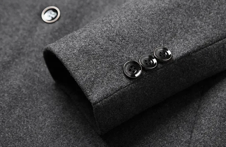 Men's Wool Blazers Male Suit Jacket Oversized Solid Business Casual Winter Jacket Men Clothing Wedding Suit Coat 4XL BFJ002