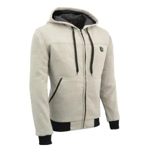 Mens Zipper Front Heated Hoodie w/ Front & Back Heating Elements