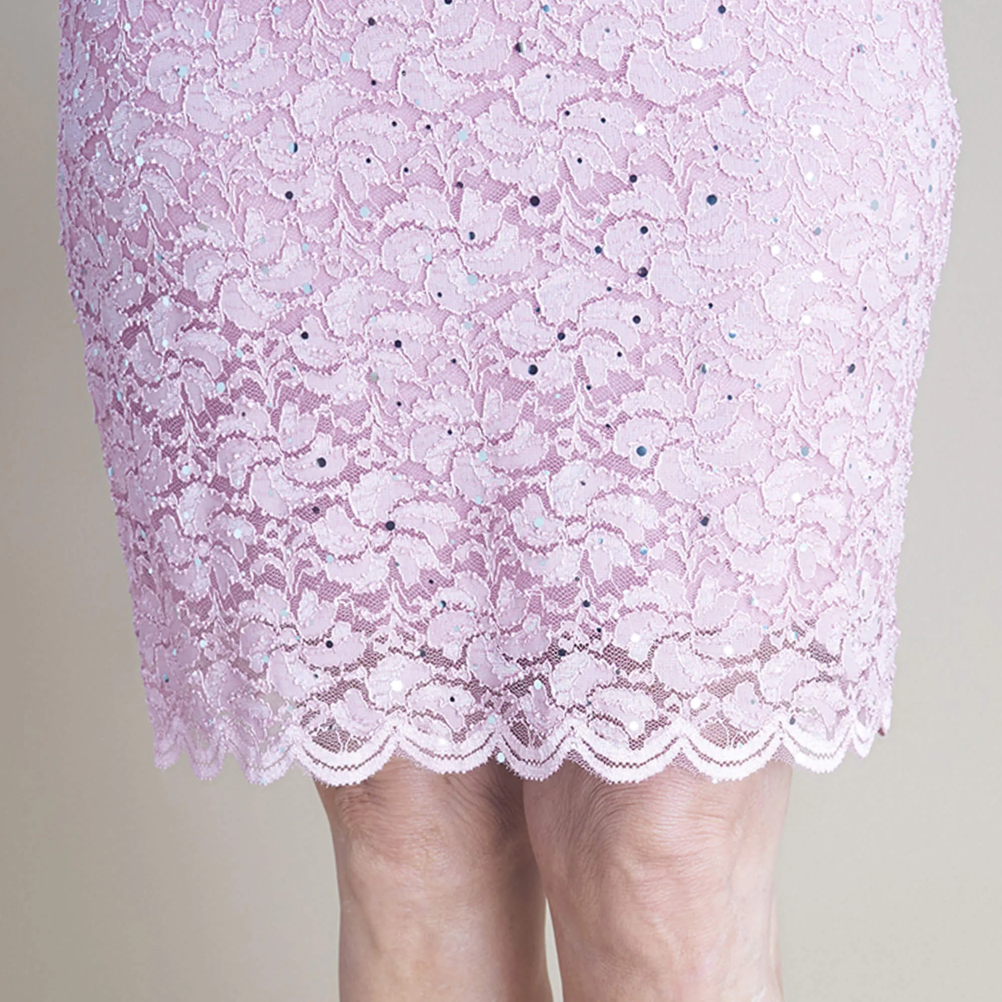 Meryl Mauve Sequin Lace Cocktail Dress