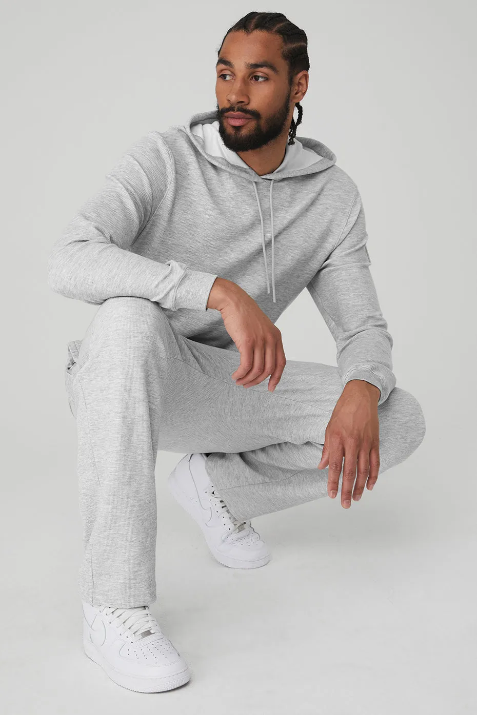 Micro Waffle Fast Break Hoodie - Athletic Heather Grey