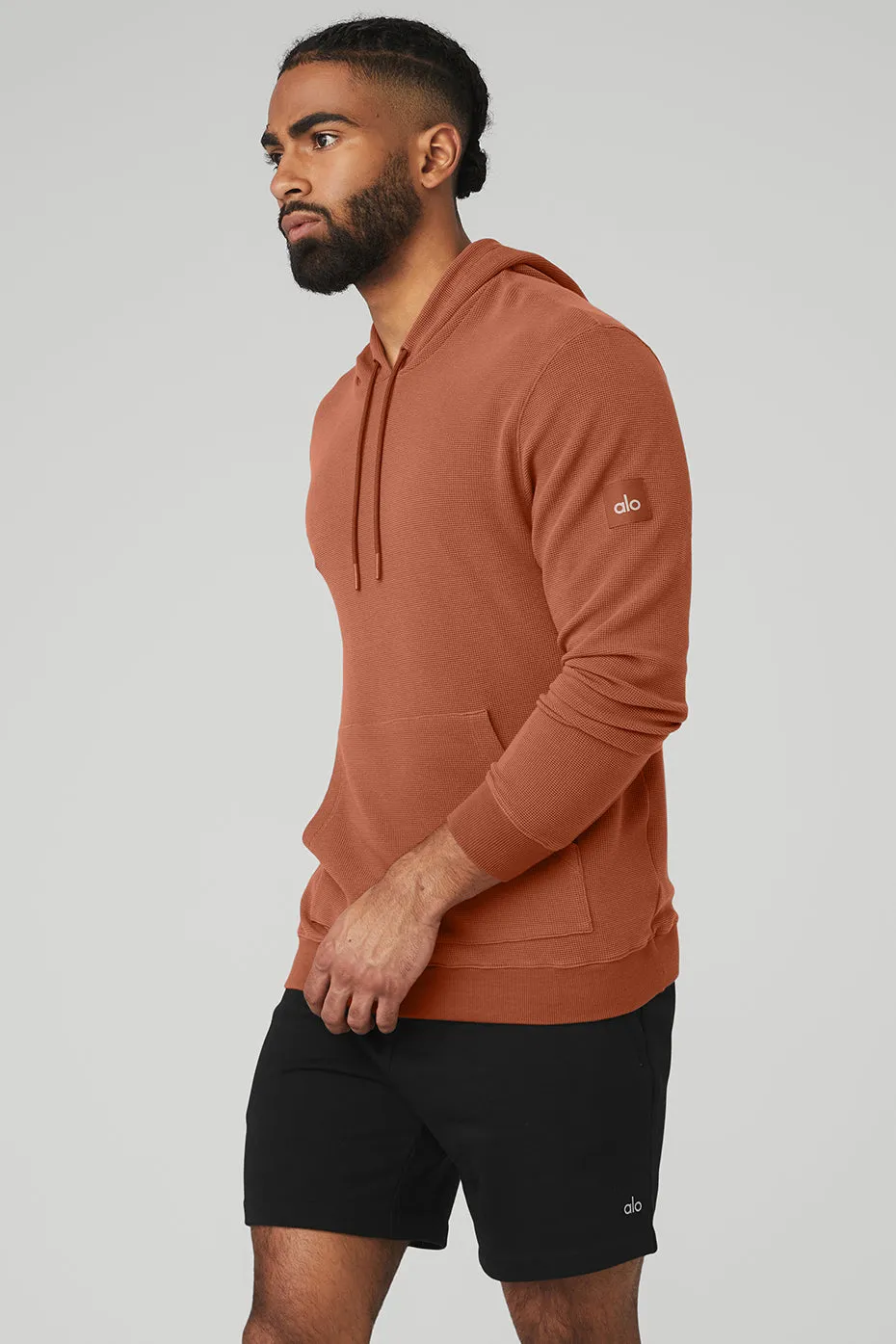 Micro Waffle Fast Break Hoodie - Rust