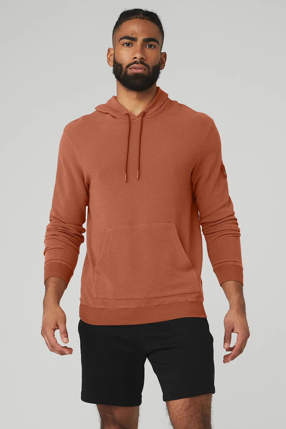 Micro Waffle Fast Break Hoodie - Rust