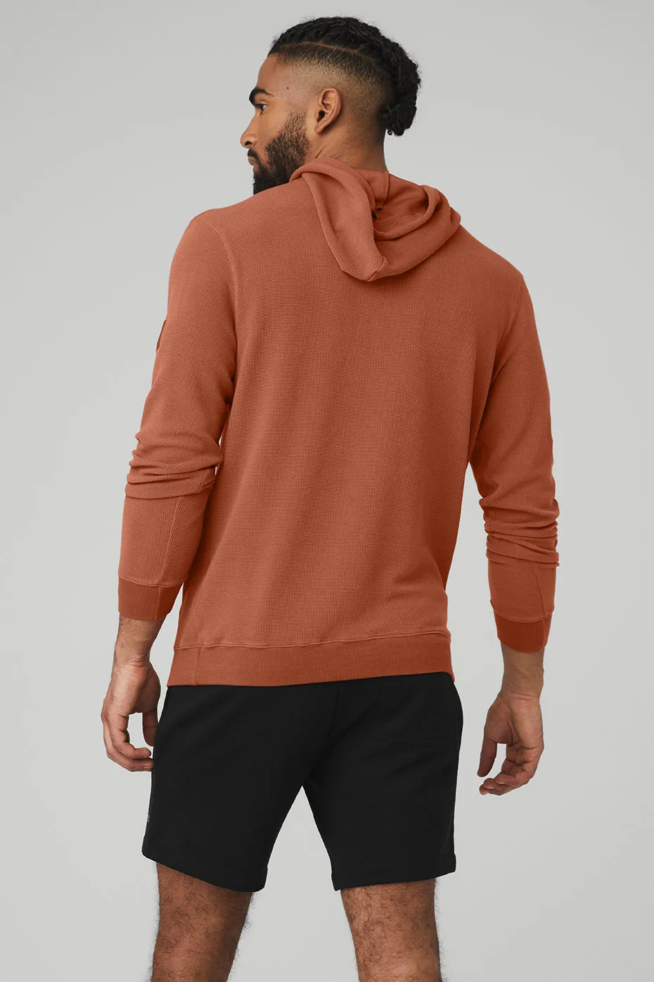 Micro Waffle Fast Break Hoodie - Rust