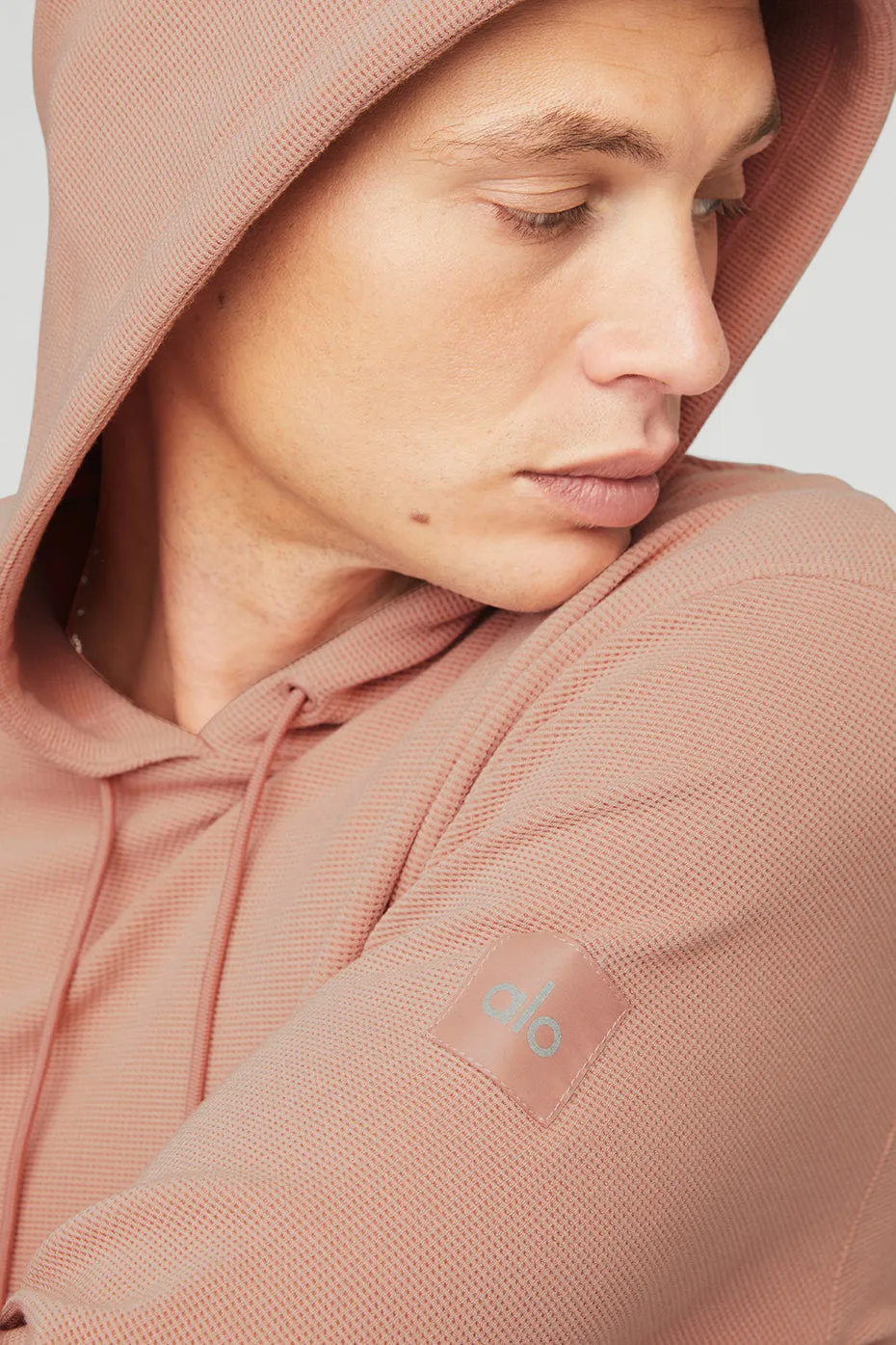 Micro Waffle Fast Break Hoodie - Soft Clay