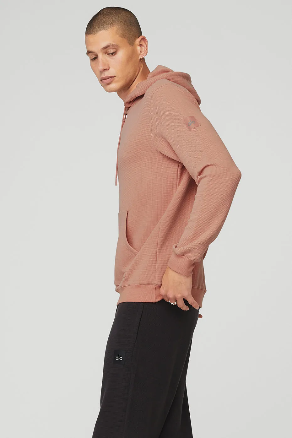 Micro Waffle Fast Break Hoodie - Soft Clay