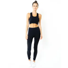 Milano Leggings & Bra Set - BLACK MADE IN ITALY