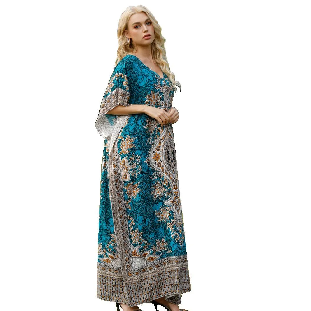 Muslim Style Women's Dress Printing Casual Oversize