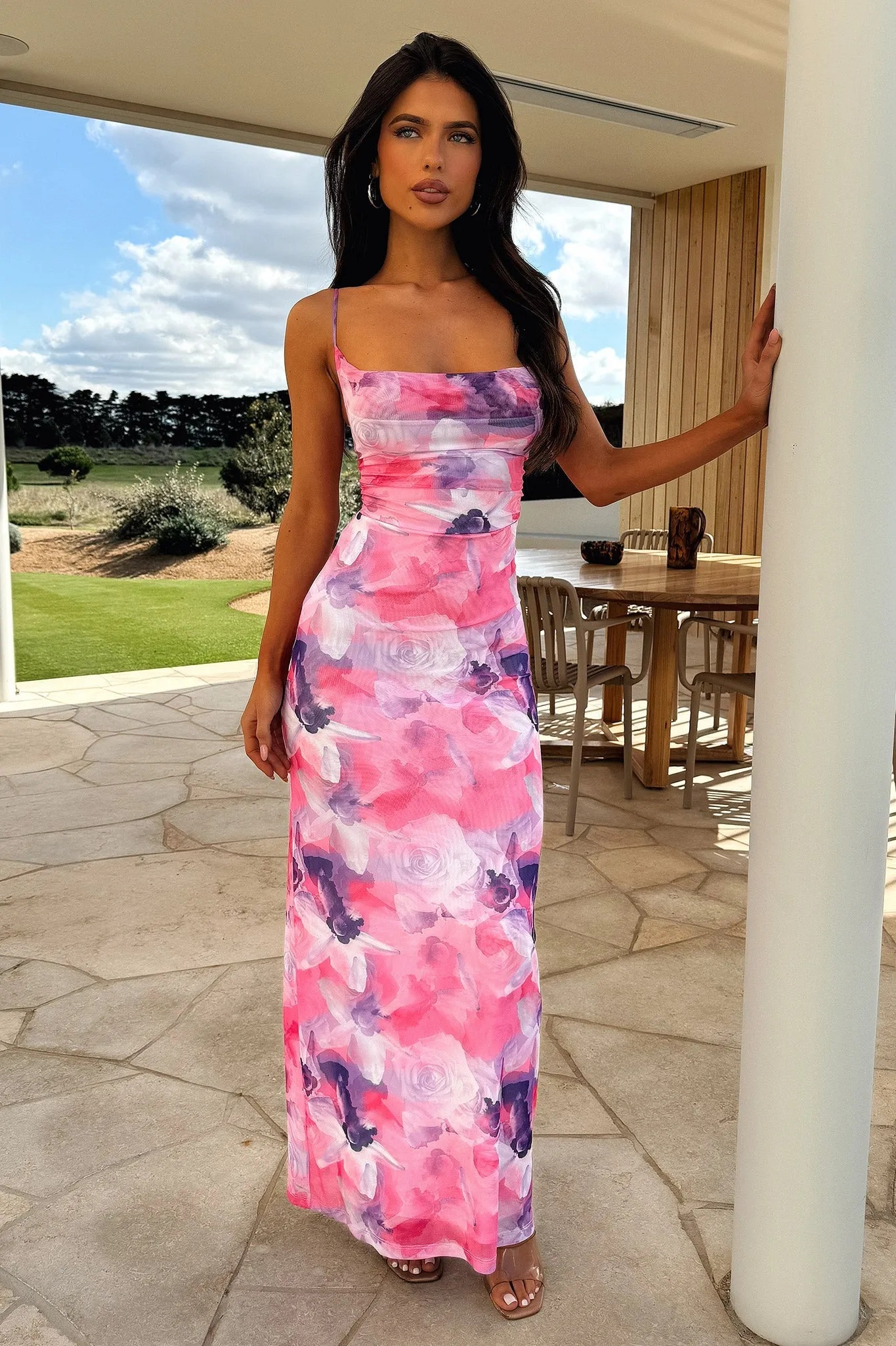 Nadine Maxi Dress - Pink Floral