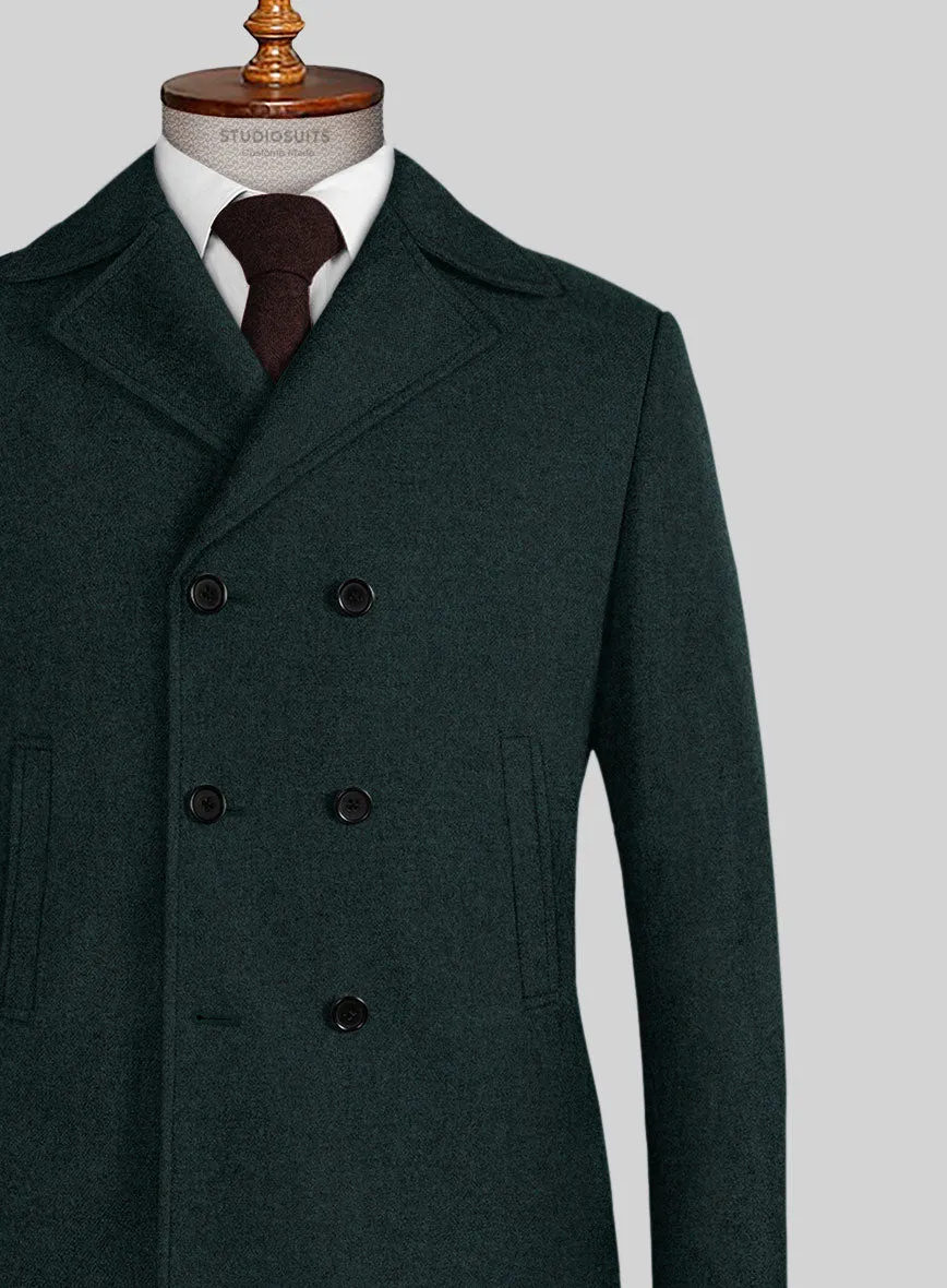 Naples Bello Green Tweed Pea Coat