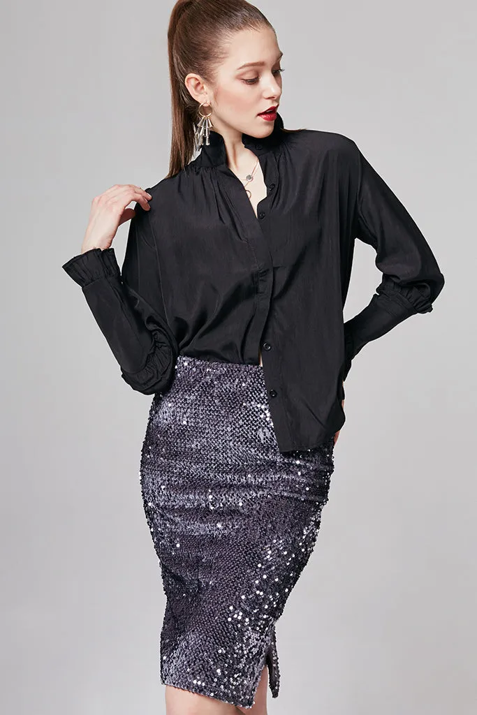 Natalie Sequin-Embellished Skirt