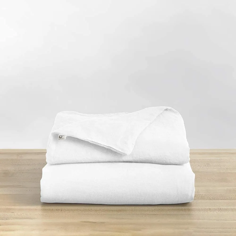 Natural Linen Duvet Cover, Removable Cover for Weighted Blankets - Soft, Premium, Breathable