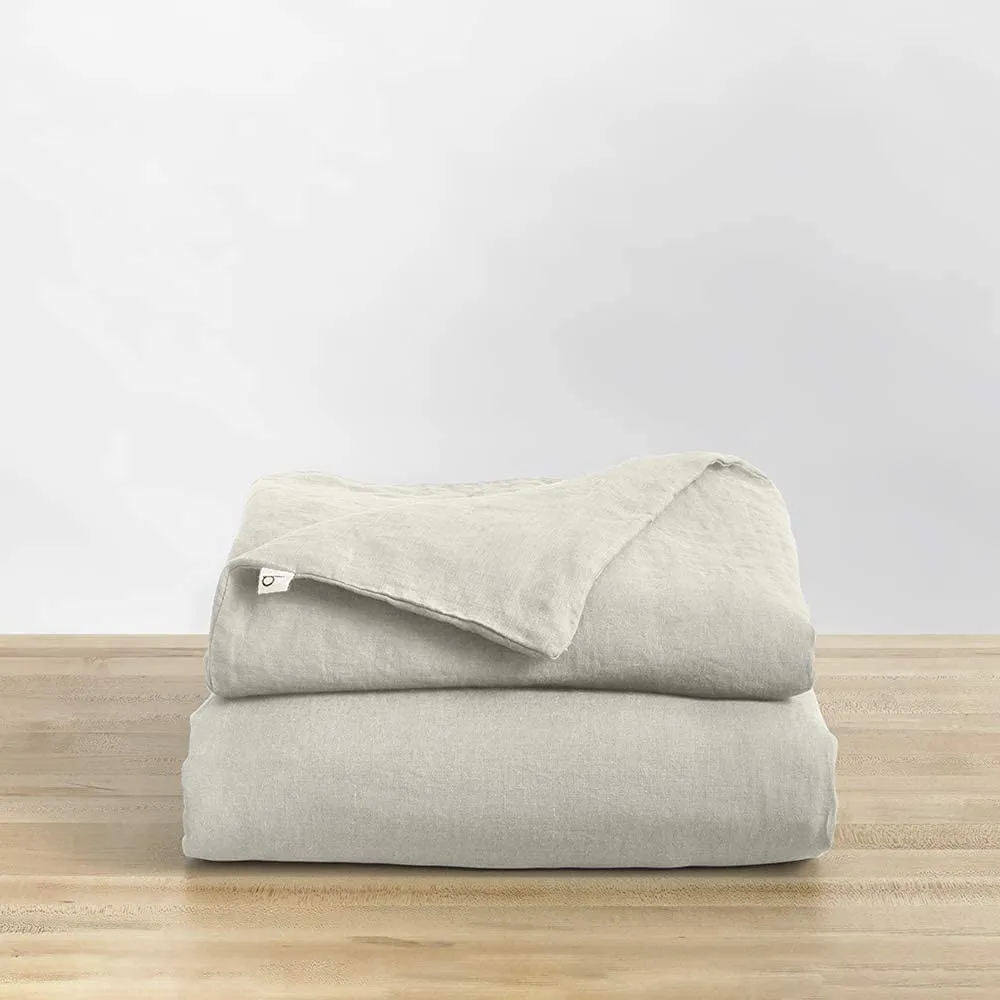 Natural Linen Duvet Cover, Removable Cover for Weighted Blankets - Soft, Premium, Breathable