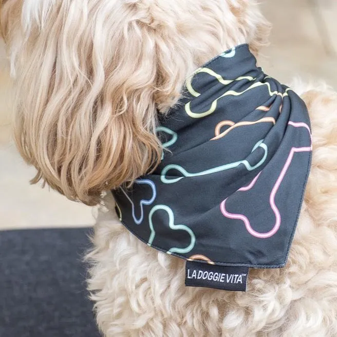 Neon Bone Black Bandana