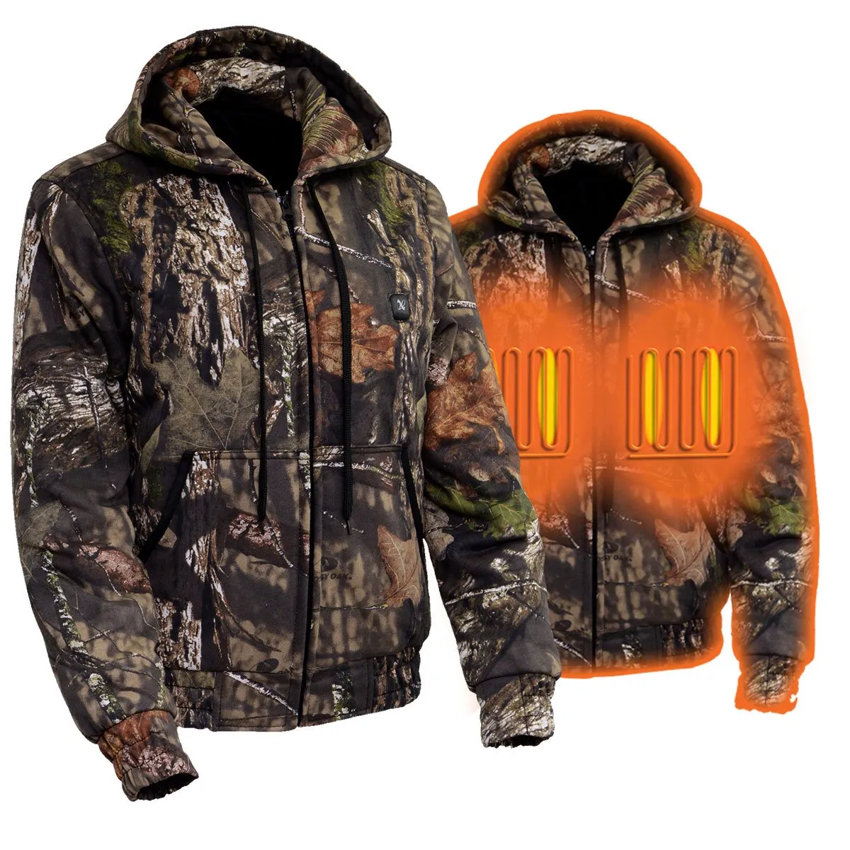 Nexgen Heat NXL2776SET Women’s Heated Zipper Camouflaged Hoodie Warming Camo Hoodie for Hunting w/ Battery Pack