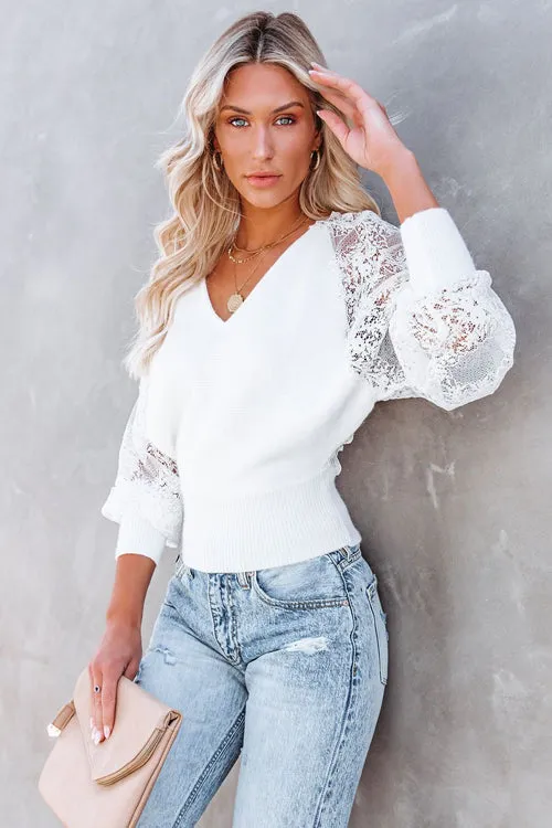 Only Yours Lace Wrap Sweater - 2 Colors