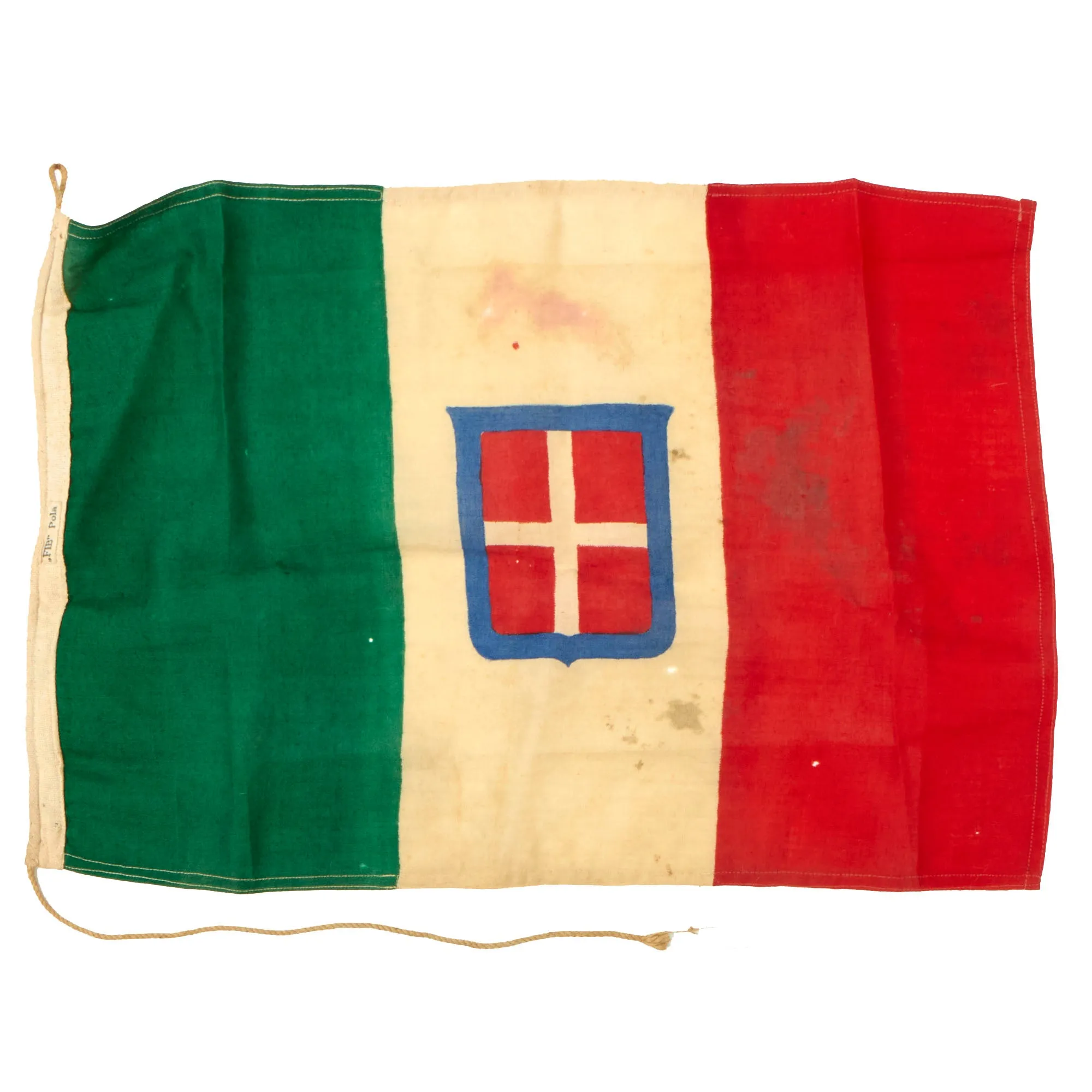 Original WWII European Axis Powers Small Flag Set: German NSDAP Flag & Kingdom of Italy Flag With Savoy Coat of Arms