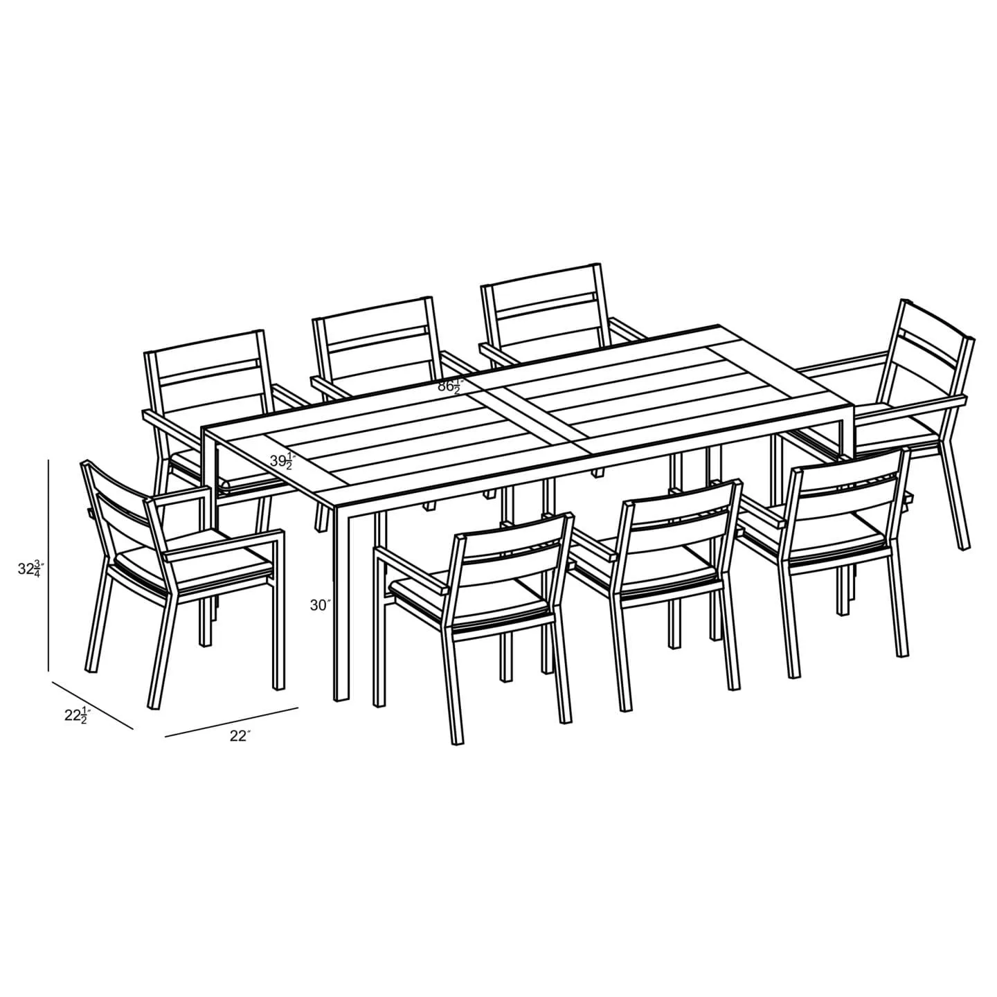 Pacifica Communal 8 Seat Extendable Reclaimed Teak Dining Set