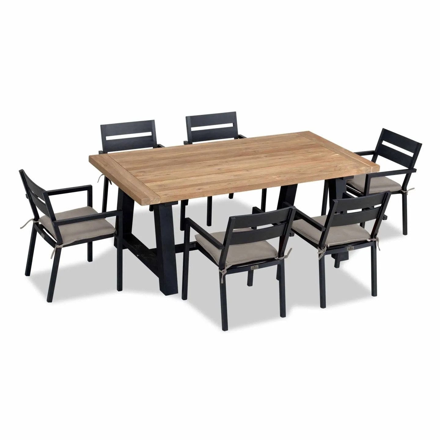 Pacifica Mill 6 Seat Reclaimed Teak Outdoor Dining Set