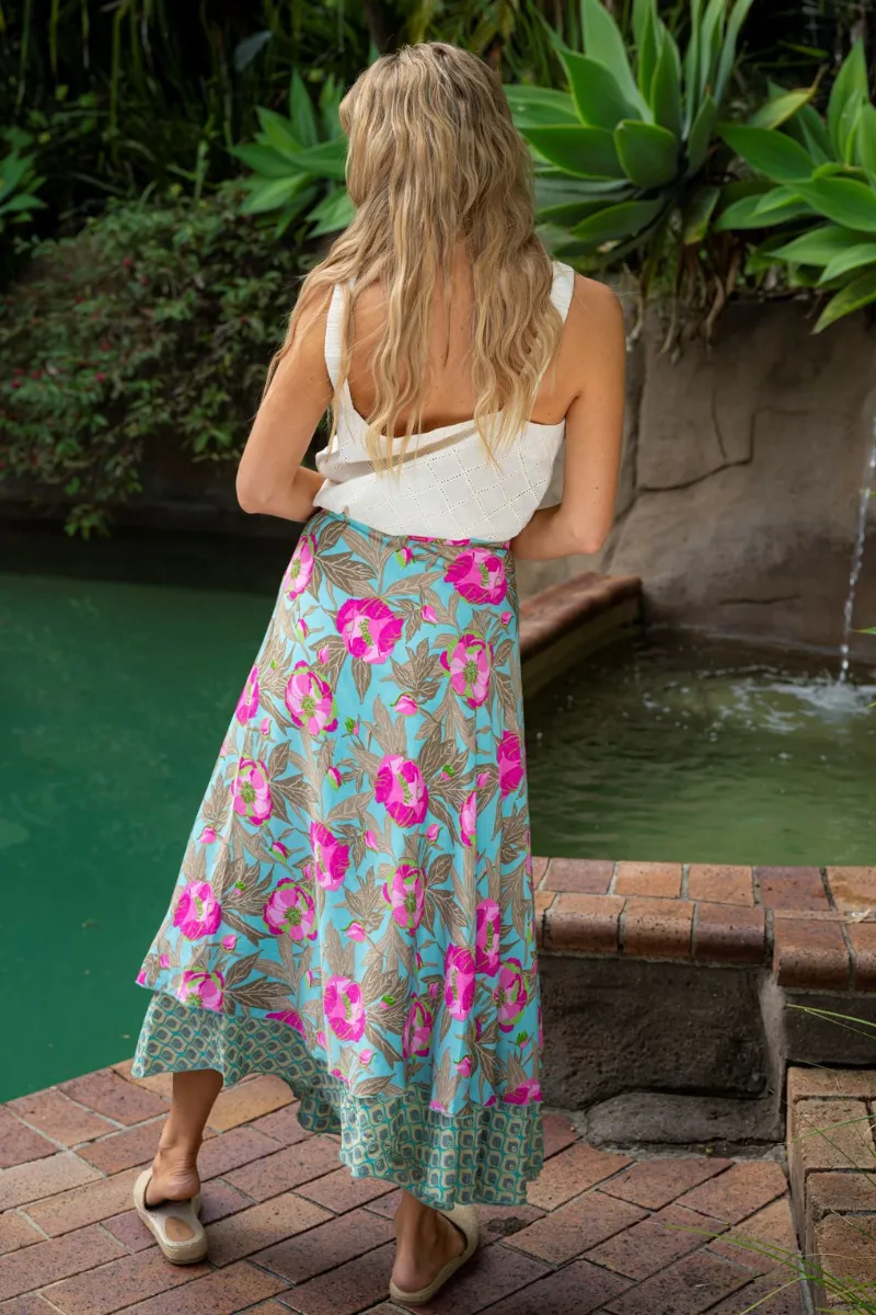 Peonie Reversible Wrap Skirt By Cienna