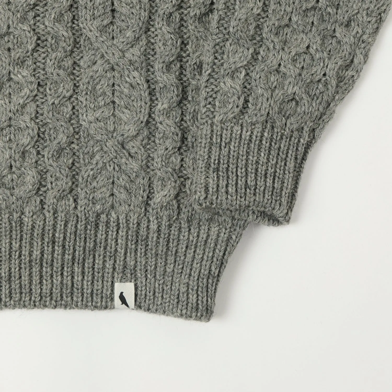 Peregrine Hudson Aran Jumper - Steel