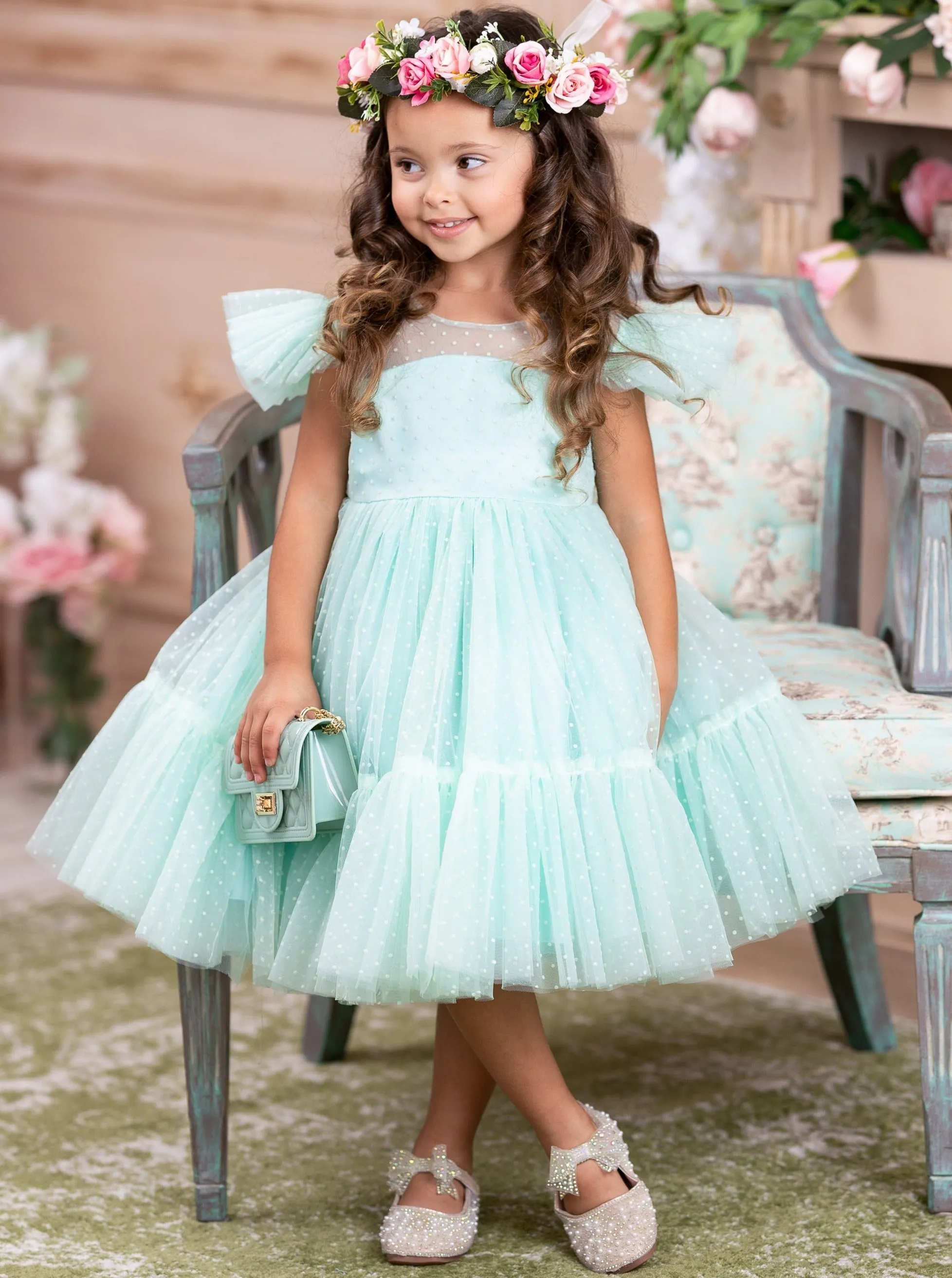 Polka Dot Mint Big Twirls Party Dress