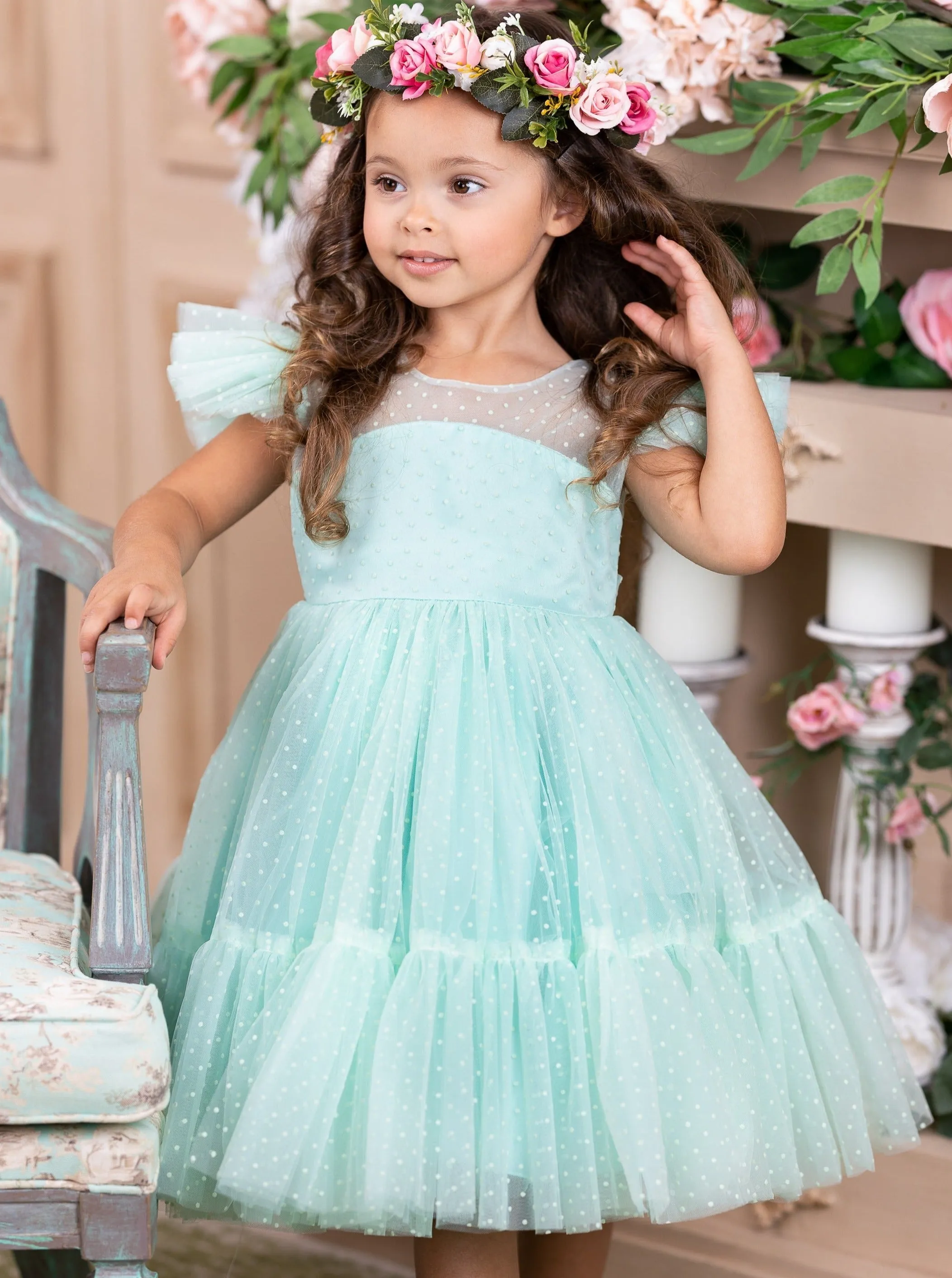 Polka Dot Mint Big Twirls Party Dress