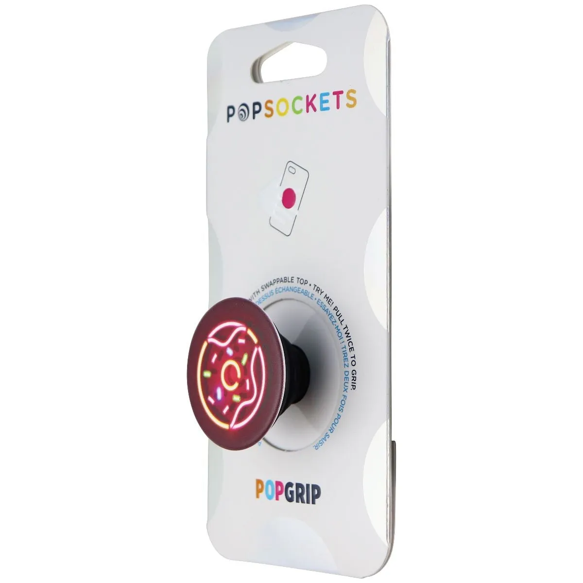 PopSockets: PopGrip Expanding Stand and Grip with Swappable Top - Neon Donut