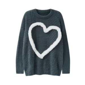 Pre Order:  Big Heart Knitted Sweater