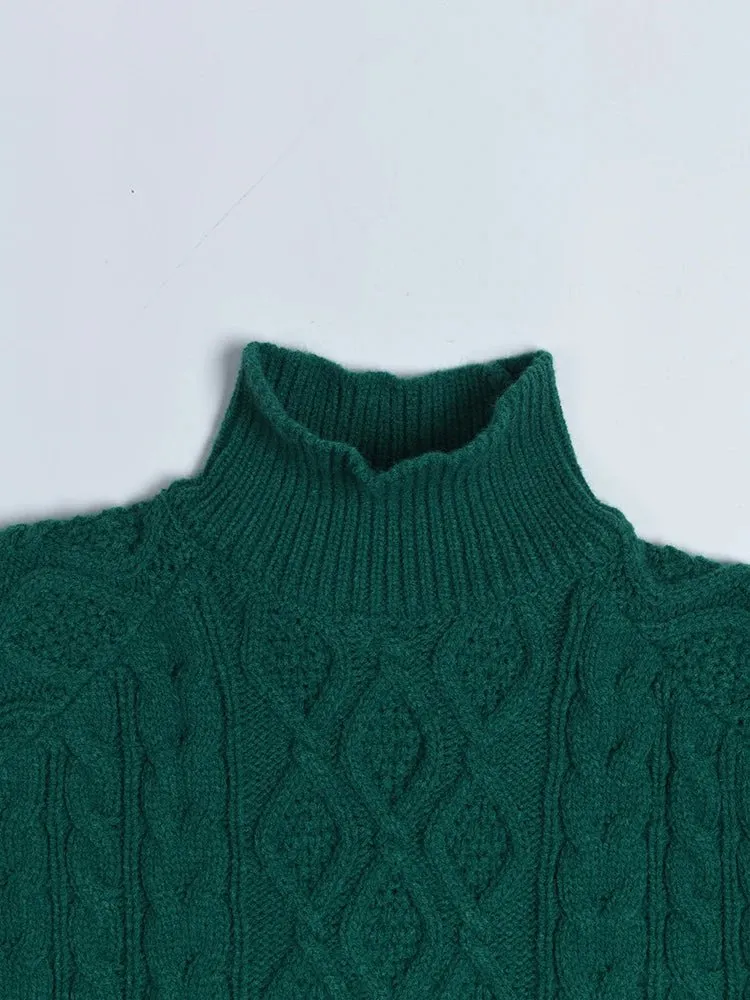 Pre Order:  Blended Knit Quilted Turtleneck Sweater