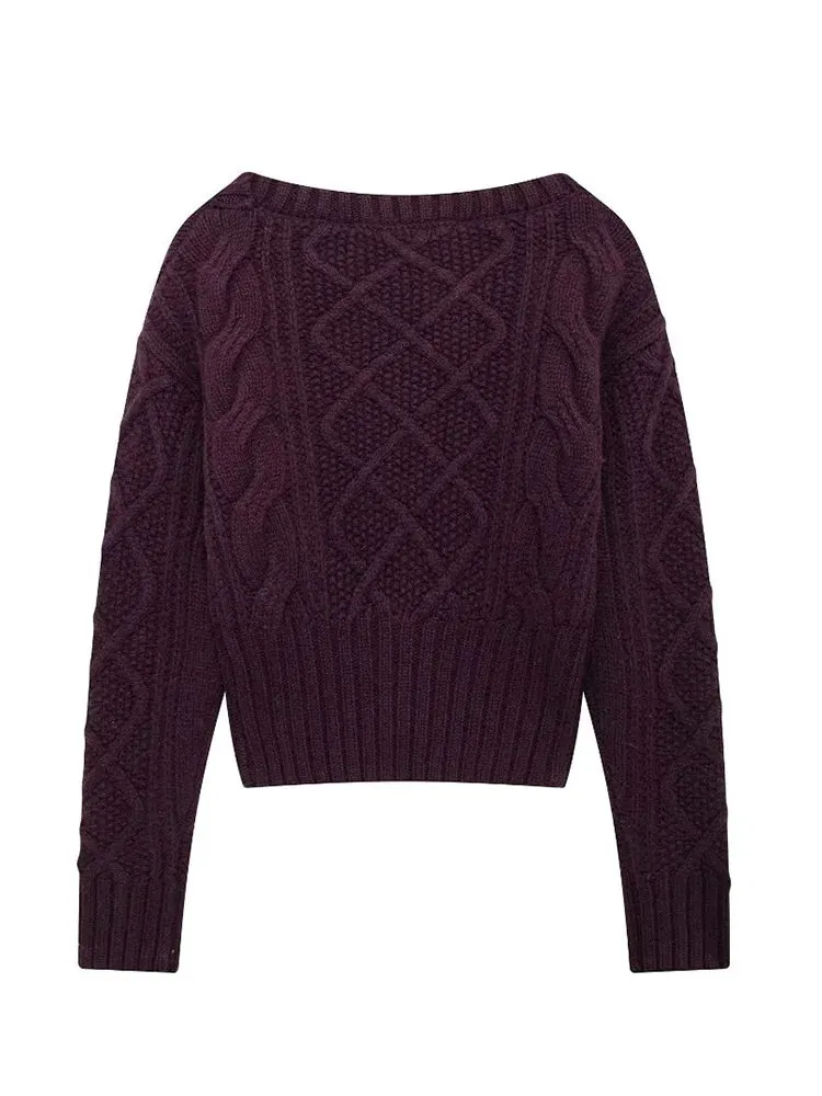 Pre Order:  Classic Round Neck Long-Sleeved Knitted Sweater