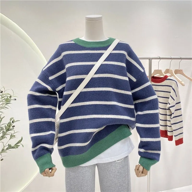 Pre Order:  Contrast Striped Knit Sweater