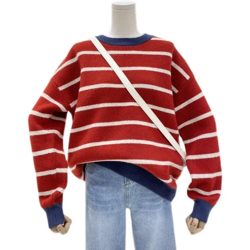 Pre Order:  Contrast Striped Knit Sweater