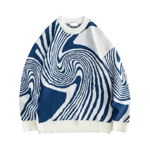 Pre Order:  Contrast Swirls Knitted Sweater