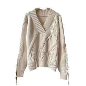 Pre Order:  Embossed Leaves Knitted Sweater