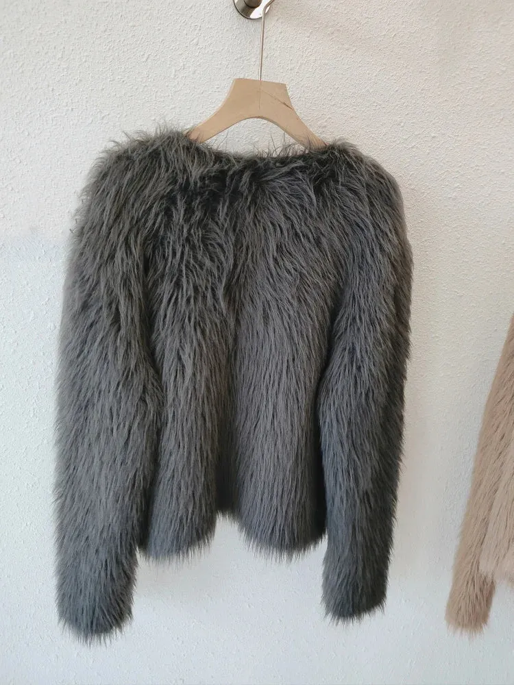 Pre Order:  Faux Mink Plush Knit Sweater