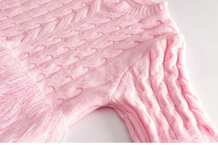 Pre Order:  Fluffy Cuffs Round Neck Sweater